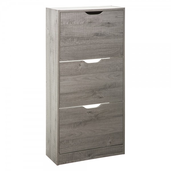 Zapatero de madera 115 x 60 x 24 cm color gris