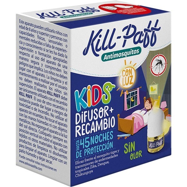 Kill-Paff antimosquitos Kids Difusor + Recambio 45 noches